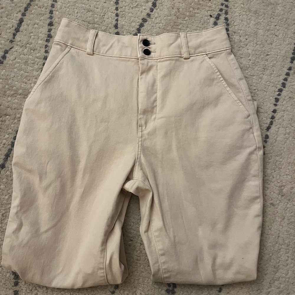 Everlane Cream Chinos | The Organic Straight-Leg Pant / Size 8